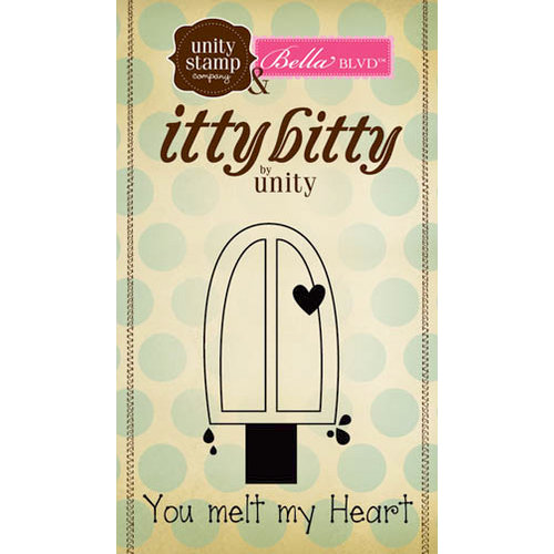 Unity Stamp - Bella Blvd Collection - Itty Bitty - Unmounted Rubber Stamp - Melt My Heart - Popsicle