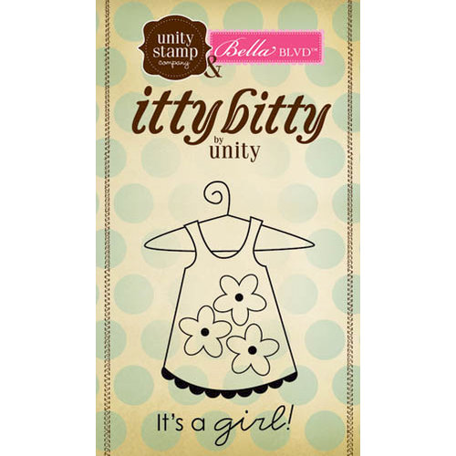 Unity Stamp - Bella Blvd Collection - Itty Bitty - Unmounted Rubber Stamp - It's a Girl