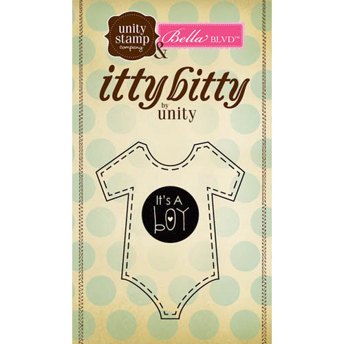 Unity Stamp - Bella Blvd Collection - Itty Bitty - Unmounted Rubber Stamp - It's a Boy