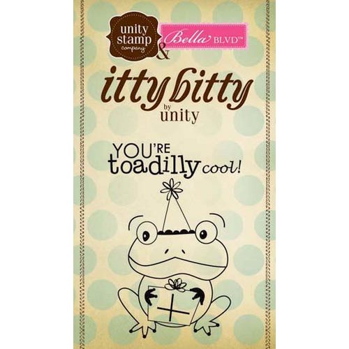 Unity Stamp - Bella Blvd Collection - Itty Bitty - Unmounted Rubber Stamp - Birthday Toad