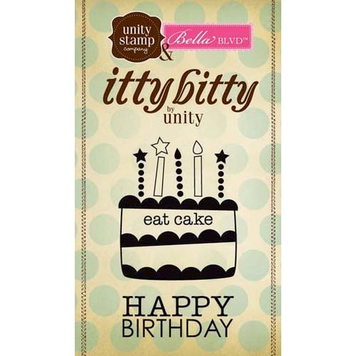 Unity Stamp - Bella Blvd Collection - Itty Bitty - Unmounted Rubber Stamp - Cake Wishes