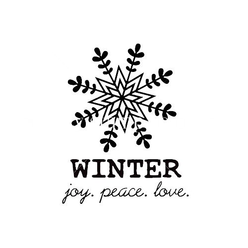 Unity Stamp - My Little Shoebox Collection - Itty Bitty - Unmounted Rubber Stamp - Winter Joy. Peace. Love.