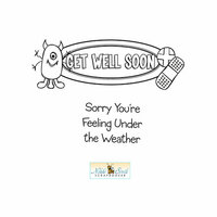 Unity Stamp - Nikki Sivils Collection - Itty Bitty - Unmounted Rubber Stamp - Under the Weather