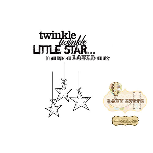 Unity Stamp - Simple Stories Collection - Itty Bitty - Unmounted Rubber Stamp - Twinkle Twinkle