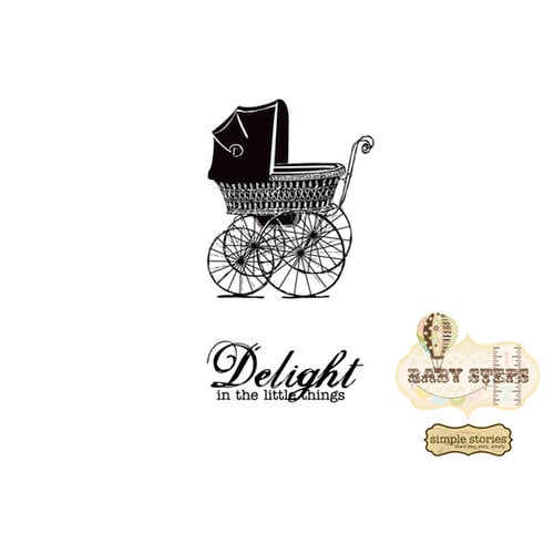 Unity Stamp - Simple Stories Collection - Itty Bitty - Unmounted Rubber Stamp - Delight in the Little Things