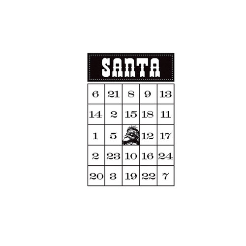 Unity Stamp - Simple Stories Collection - Itty Bitty - Unmounted Rubber Stamp - Santa Bingo