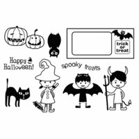 Unity Stamp - My Little Shoebox Collection - Unmounted Rubber Stamp - A Little Trick or Treat