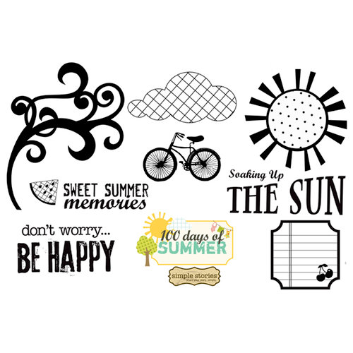 Unity Stamp - Simple Stories Collection - Unmounted Rubber Stamp - Sweet Summer Memories