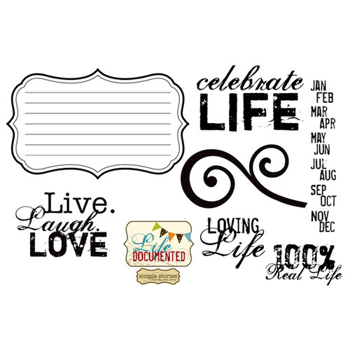 Unity Stamp - Simple Stories Collection - Unmounted Rubber Stamp - 100% Real Life