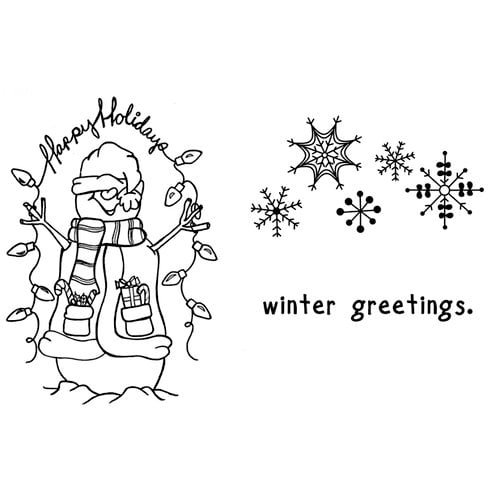 Unity Stamp - Unmounted Rubber Stamp - Winter Greetings