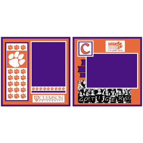 Uniformed Scrapbooks of America - 8 x 8 Page Kit - Clemson University