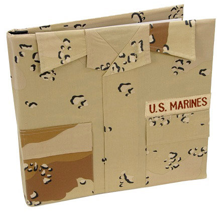 Uniformed Scrapbooks of America - 12 x 12 Postbound Album - Military Uniform Cover - Marines - Desert Battle Dress
