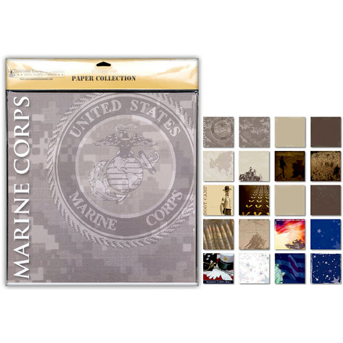 Uniformed Scrapbooks of America - 12 x 12 Paper Pack - U.S. Marine