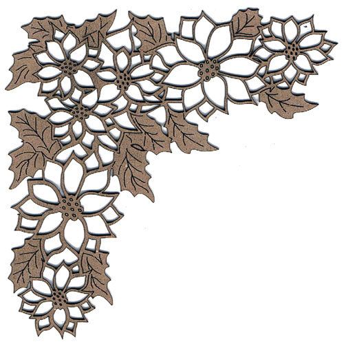 Leaky Shed Studio - Chipboard Shapes - Christmas - Poinsettia Corner Chip