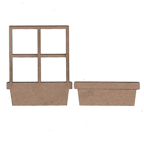 Leaky Shed Studio - Chipboard Shapes - Window and Flower Box Frame