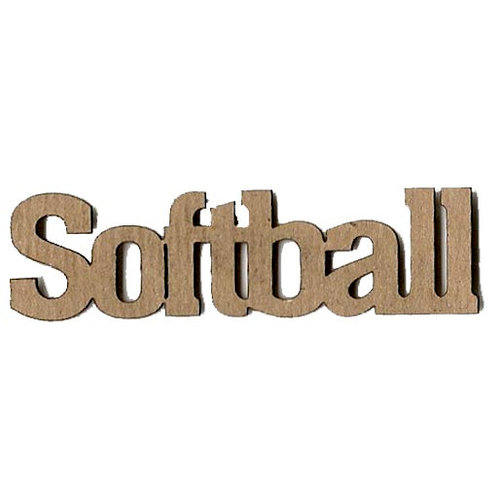 Leaky Shed Studio - Sport Collection - Chipboard Words - Softball