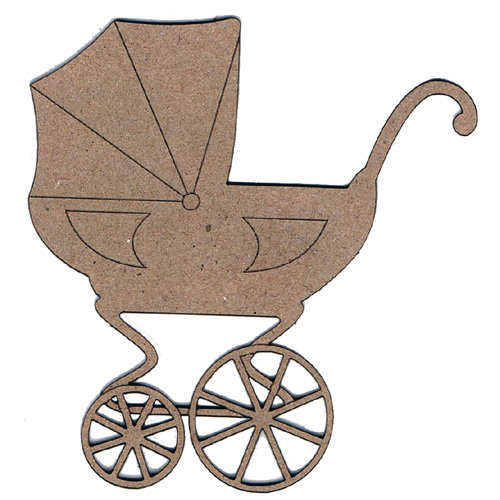Leaky Shed Studio - Chipboard Shapes - Baby Carriage