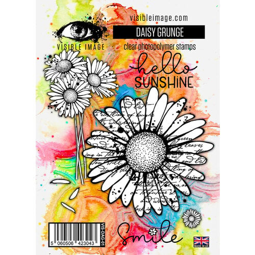 Visible Image - Clear Photopolymer Stamps - Daisy Grunge