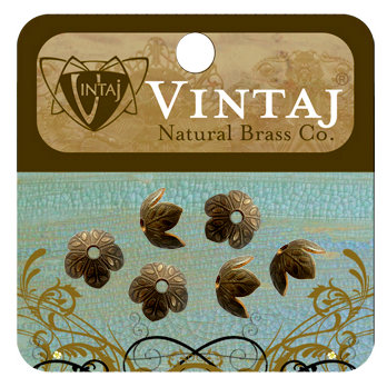 Vintaj Metal Brass Company - Metal Jewelry Hardware - Bead Caps - Foliage