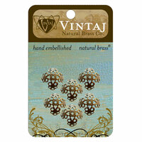 Vintaj Metal Brass Company - Metal Jewelry Hardware - Filigree Bead Caps - Small