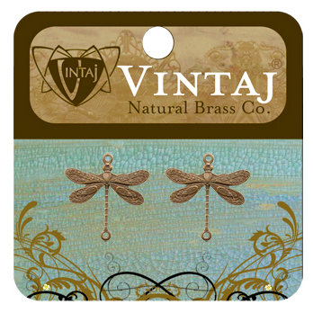 Vintaj Metal Brass Company - Metal Jewelry Charms - Dragonfly