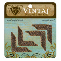 Vintaj Metal Brass Company - Metal Embellishments - Corners - Floral