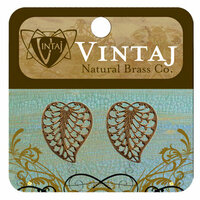 Vintaj Metal Brass Company - Metal Jewelry Charms - Filigree Leaf