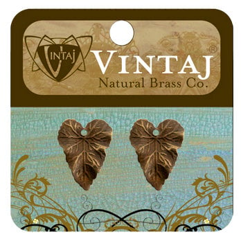 Vintaj Metal Brass Company - Metal Jewelry Charms - Woodland Leaf
