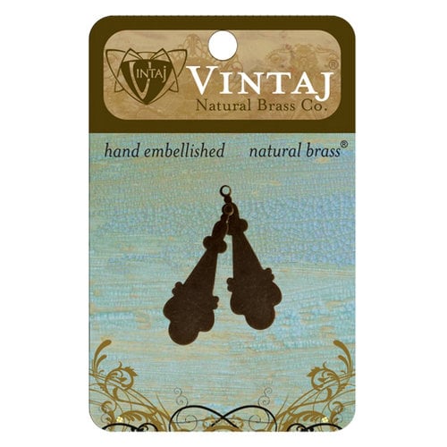 Vintaj Metal Brass Company - Sizzix - Metal Jewelry Charms - Etruscan Drop