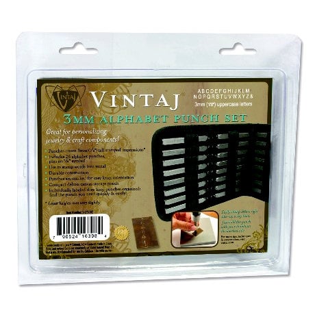 Vintaj Metal Brass Company - Tools - Letter Set Uppercase with Storage Case - 3mm