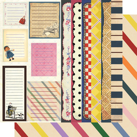 Vintage Street Market - Family Fun Collection - 12 x 12 Double Sided Paper - Cards and Borders