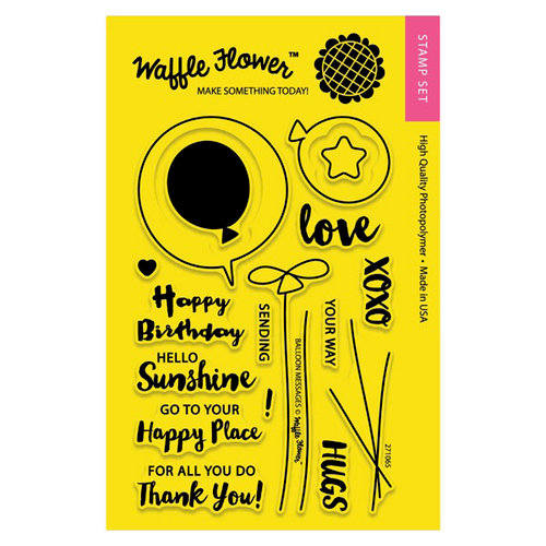 Waffle Flower Crafts - Clear Acrylic Stamps - Balloon Messages