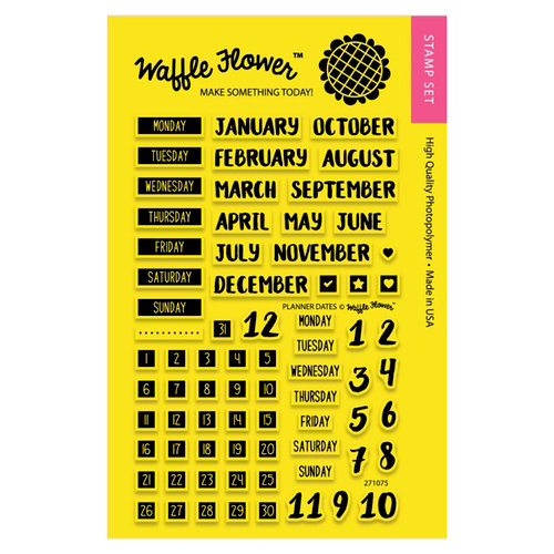 Waffle Flower Crafts - Planner Collection - Clear Photopolymer Stamps - Planner Dates