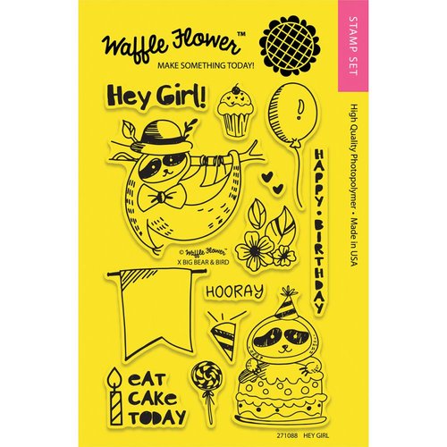 Waffle Flower Crafts - Clear Photopolymer Stamps - Hey Girl