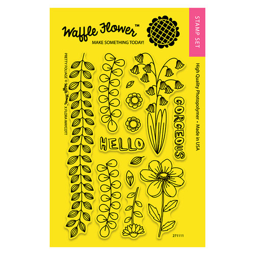 Waffle Flower Crafts - Clear Photopolymer Stamps - Pretty Foliage