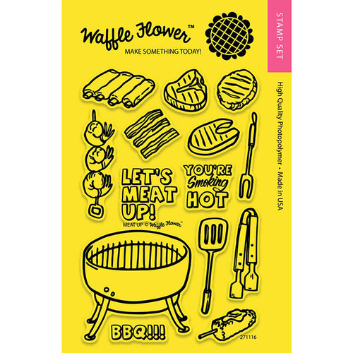 Waffle Flower Crafts - Clear Acrylic Stamps - Meat Up