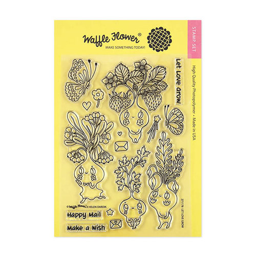 Waffle Flower Crafts - Clear Photopolymer Stamps - Let Love Grow