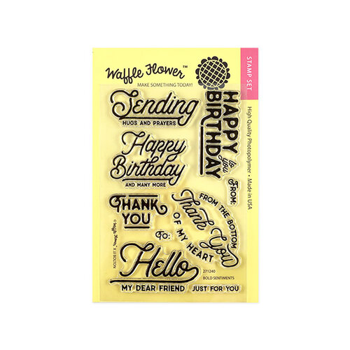 Waffle Flower Crafts - Clear Photopolymer Stamps - Bold Sentiments