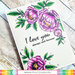 Waffle Flower Crafts - Clear Photopolymer Stamps - Peony Notes Stamp Set