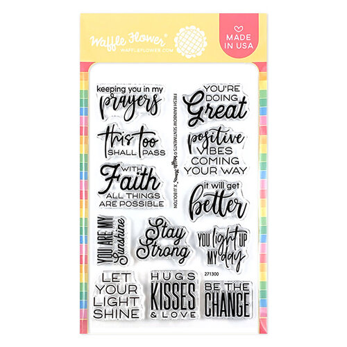 Waffle Flower Crafts - Clear Photopolymer Stamps - Fresh Rainbow Sentiments