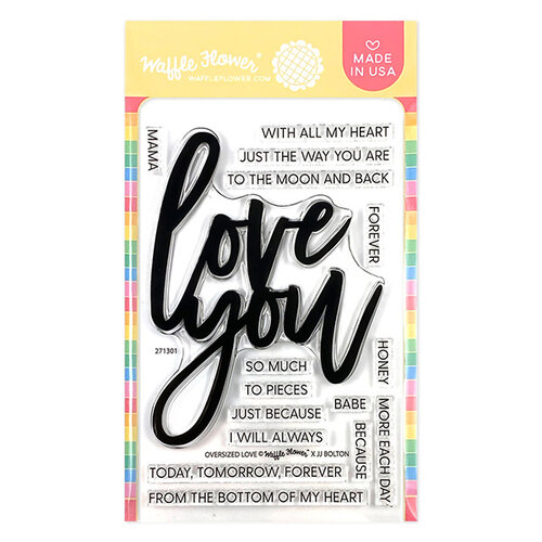 Waffle Flower Crafts - Clear Photopolymer Stamps - Oversized Love