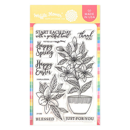 Waffle Flower Crafts - Clear Photopolymer Stamps - Potted Lily