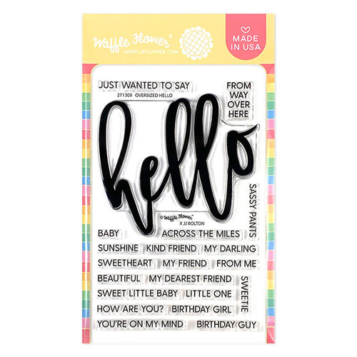 Waffle Flower Crafts - Clear Photopolymer Stamps - Oversized Hello