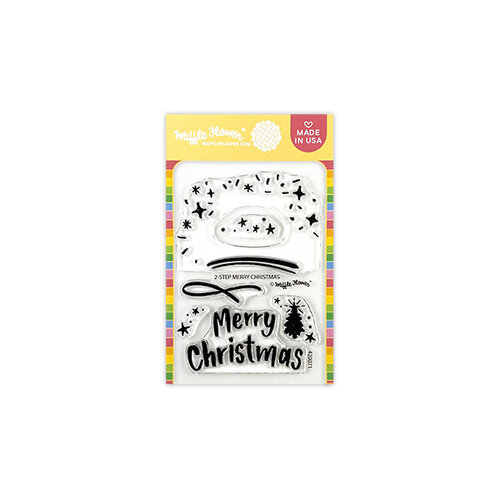Waffle Flower Crafts - Clear Photopolymer Stamps - 2-Step Merry Christmas