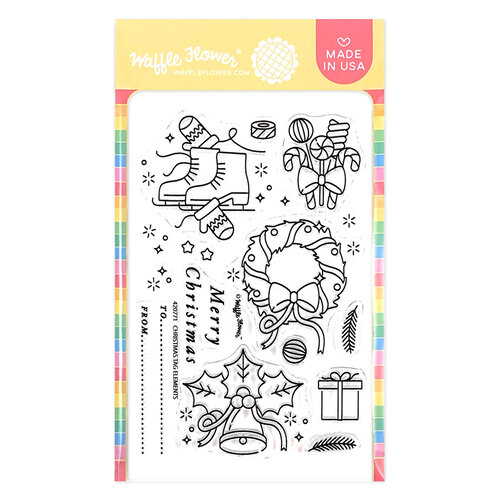 Waffle Flower Crafts - Clear Photopolymer Stamps - Christmas Tag Elements