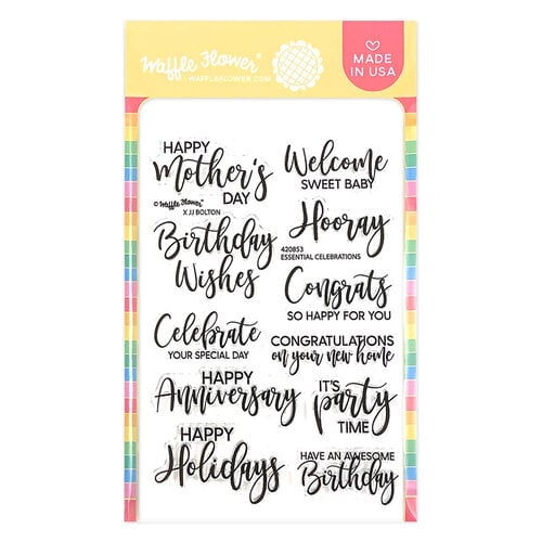 Waffle Flower Crafts - Clear Photopolymer Stamps - Essential Celebrations