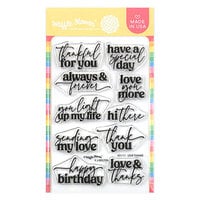 Waffle Flower Crafts - Clear Photopolymer Stamps - Love Thanks Sentiments