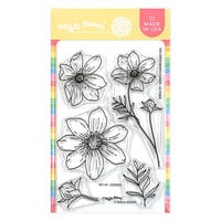 image of Waffle Flower Crafts - Clear Photopolymer Stamps - Cosmos - October Birth Flower