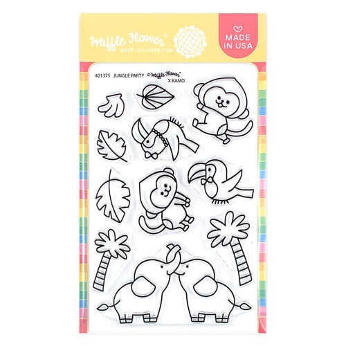 Waffle Flower Crafts - Clear Photopolymer Stamps - Jungle Party
