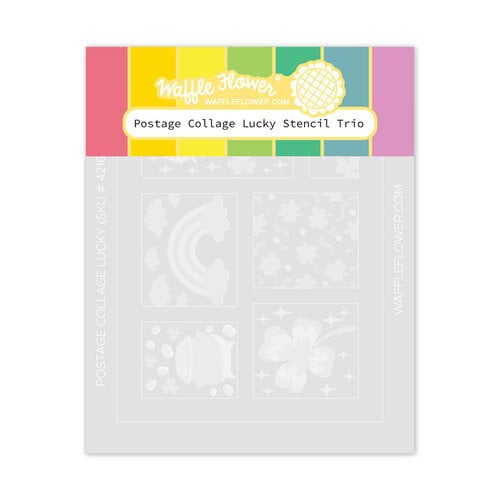 Waffle Flower Crafts - Stencils - Postage Collage Lucky